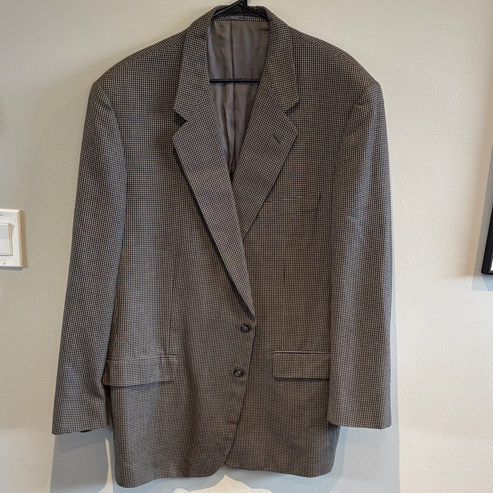 Corneliani Elegant Black and Cream Checkered Blazer